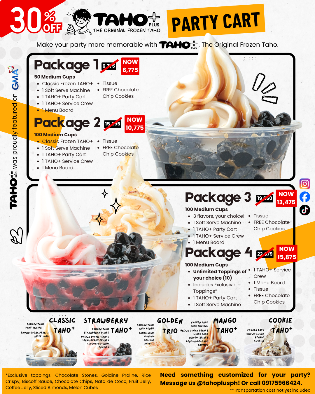 TAHO+ Party Cart — Frozen Taho for Events